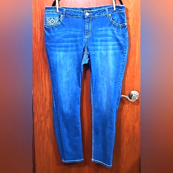 ZCO Jeans Zco Jeans Bedazzled Blue Denim Jeans Size 2w Poshmark